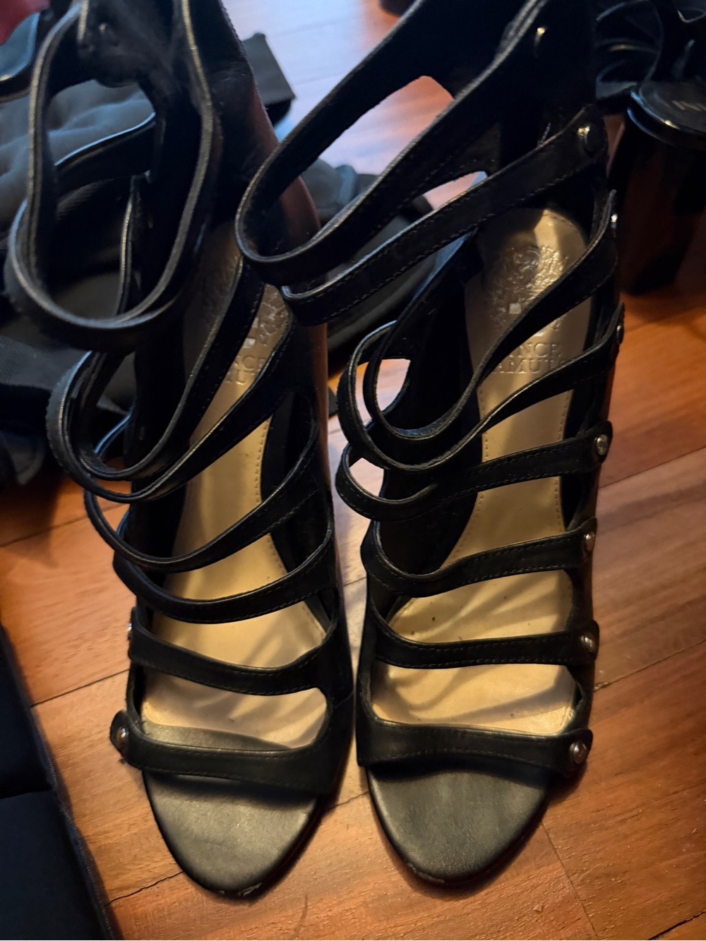 Vince Camuto Women’s Black Leather High Heel Pumps